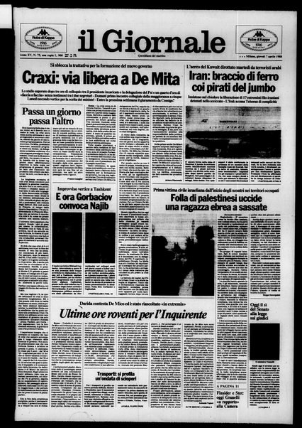 Il giornale : quotidiano del mattino